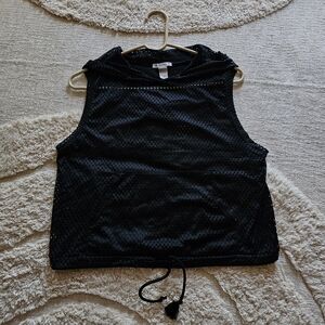 Forever 21 Mesh Hooded Tank, Black, Size Small